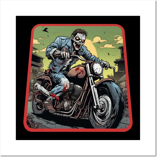 Zombie ride motorcycle Wall Art by Ilustradamus